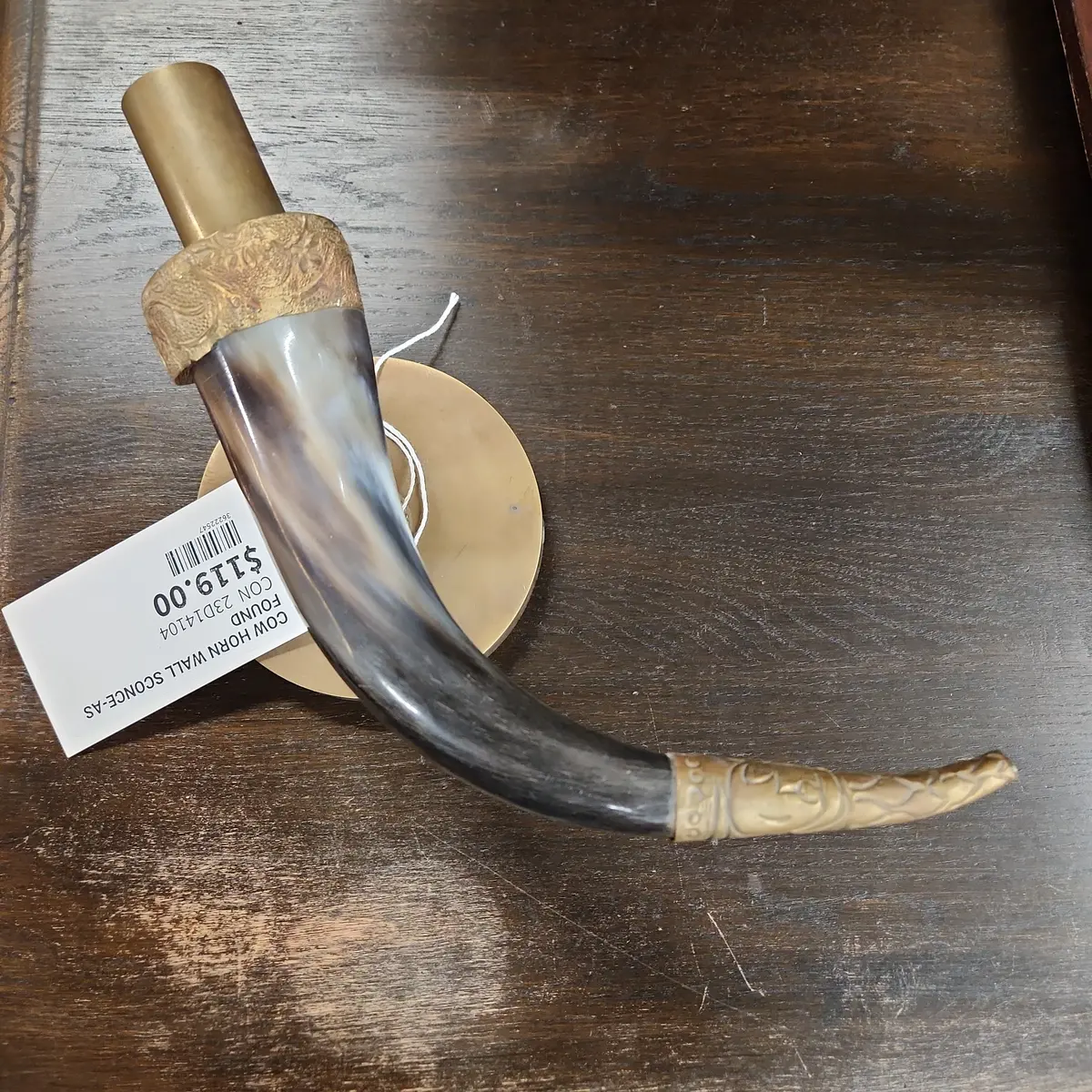 Cow Horn Wall Sconce-As Found 1