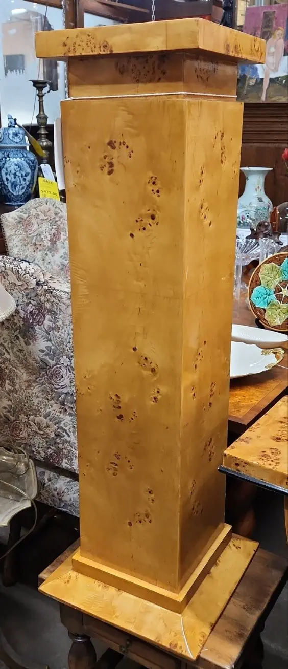 Deco Square Burled Pedestal 1
