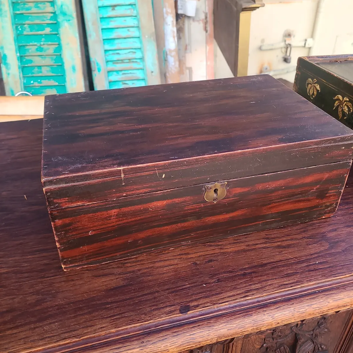 19Th Century Box With Faux Grain Finish 1