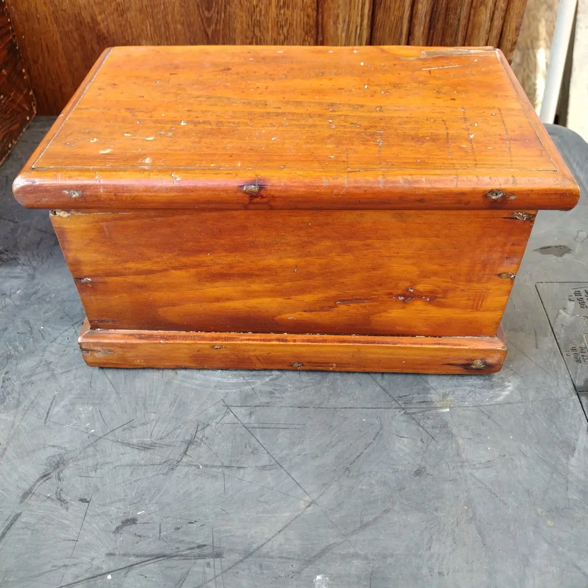 19Th Century Miniature Pine Toy Blanket Chest 1
