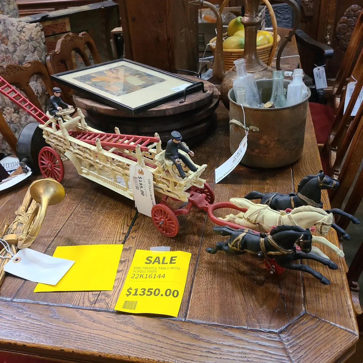 Toy Cast Iron Fire Wagon 1