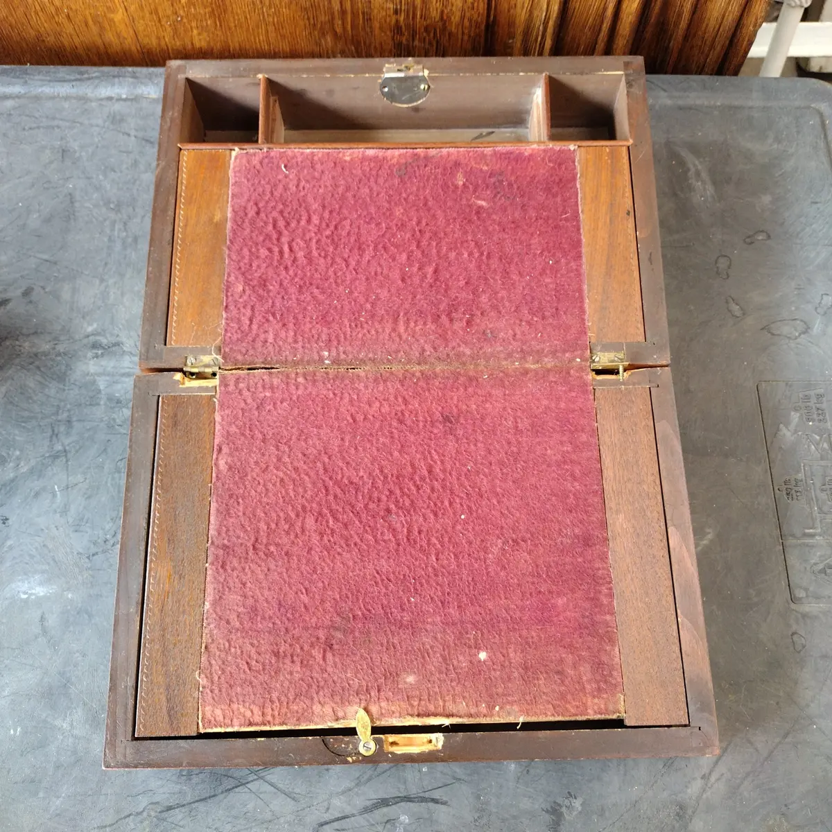 19Th Century Ladies Portable Writing Desk-As Found 1