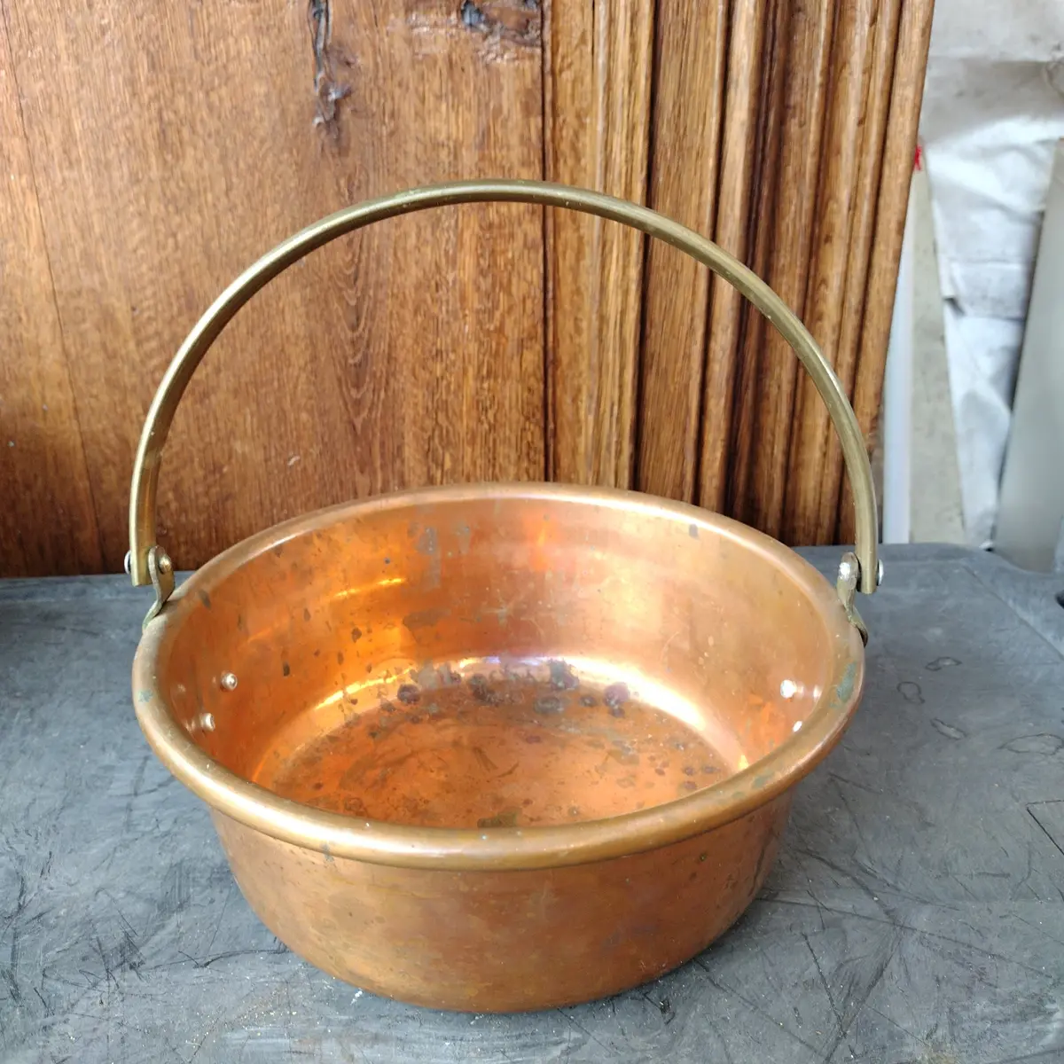 Vintage Copper Small Jam Cooking Pan 1