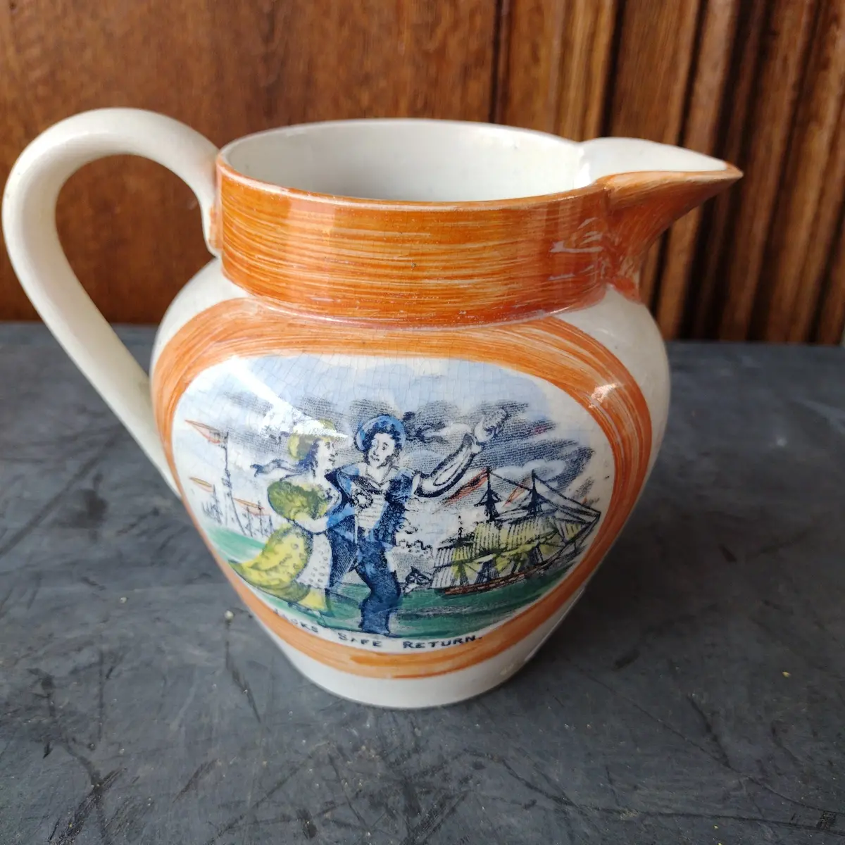 Small English Pottery Sailor Memorial Jug 1