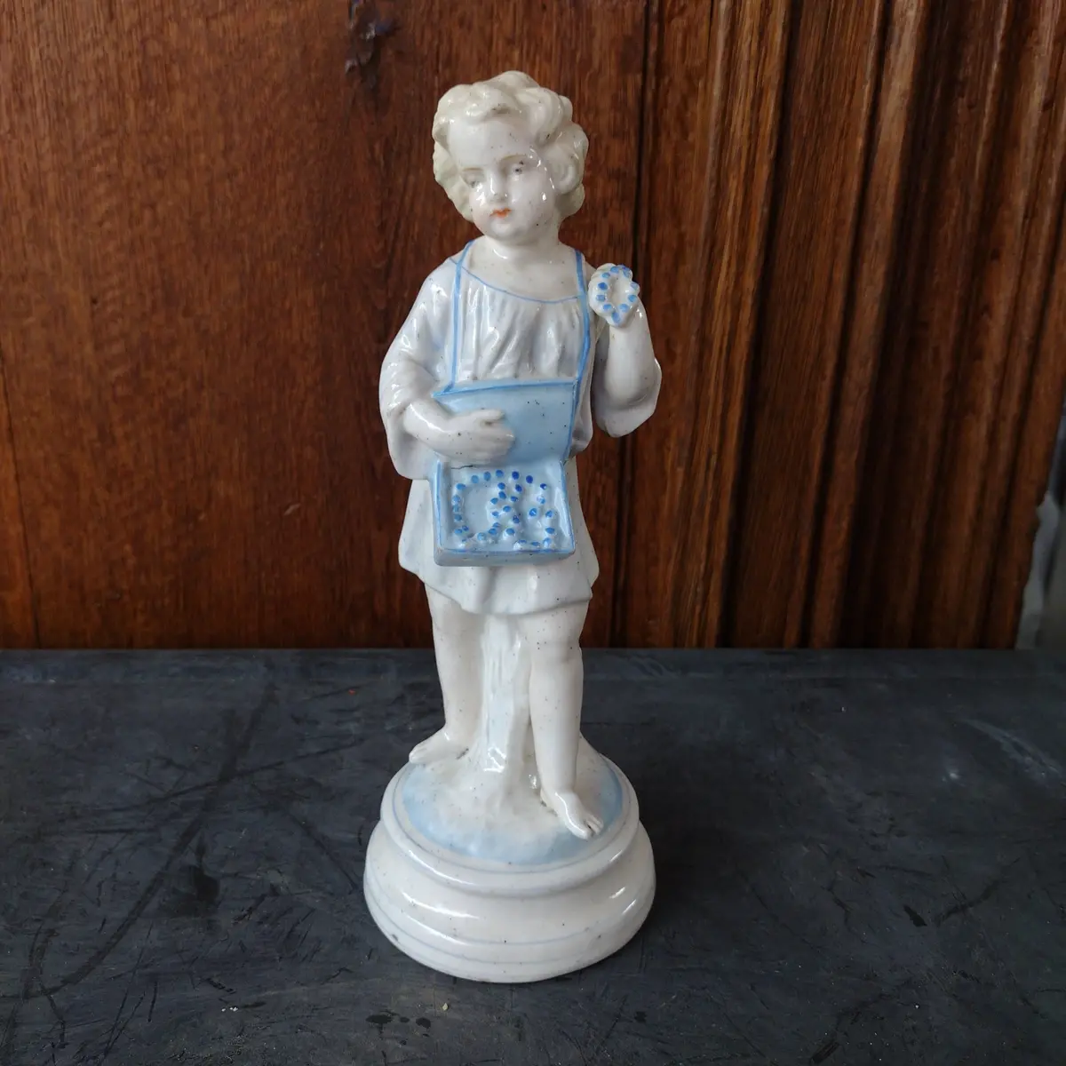 Antique Blue And White Figure Of Boy 1