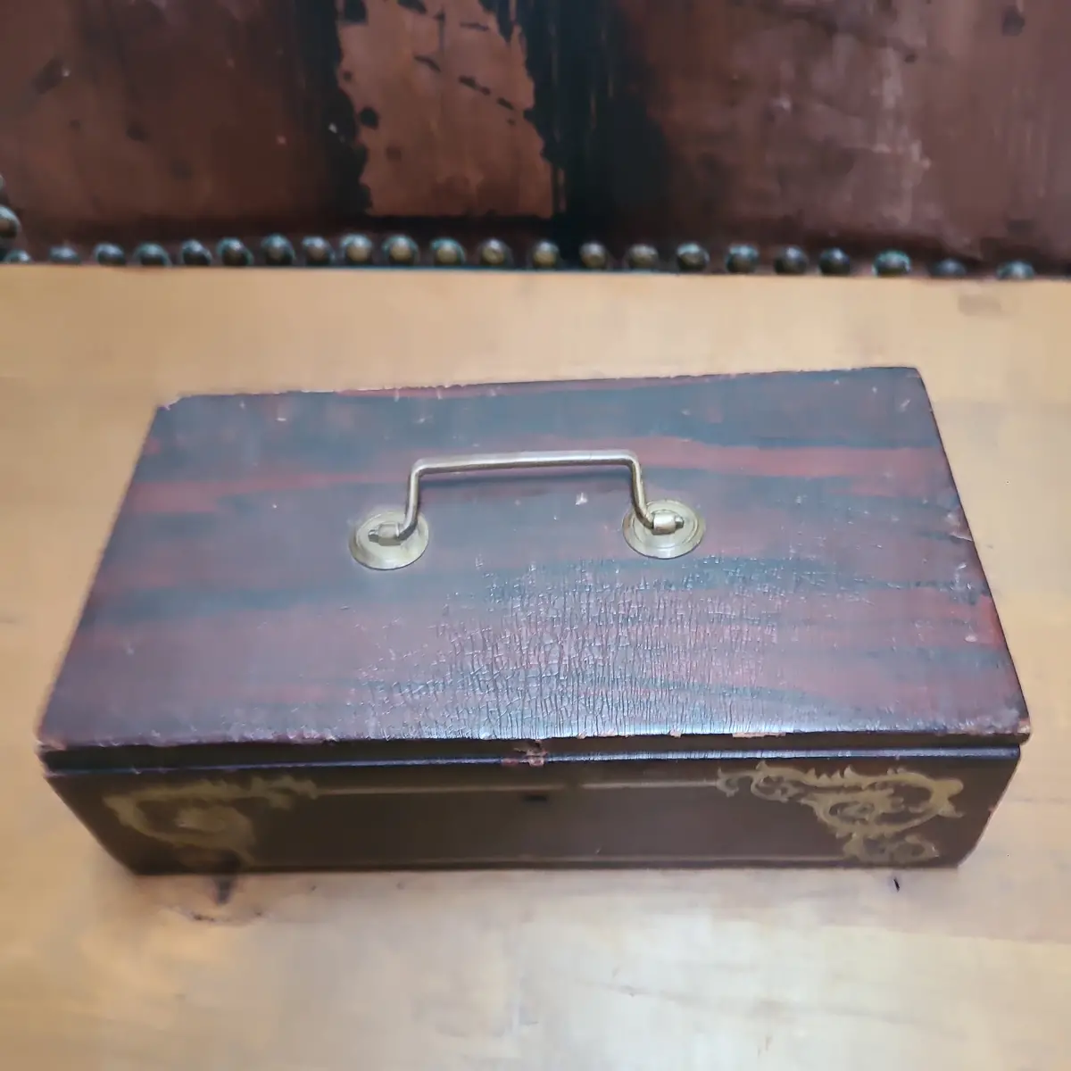 Faux Rosewood Grained Small Antique Box 3398 1