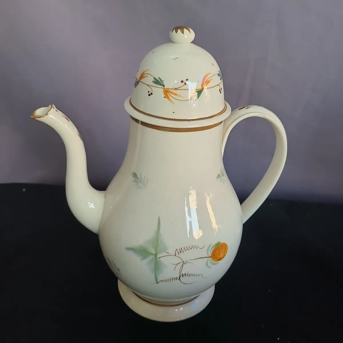 Antique Leadsware Teapot Has Small Chip 1