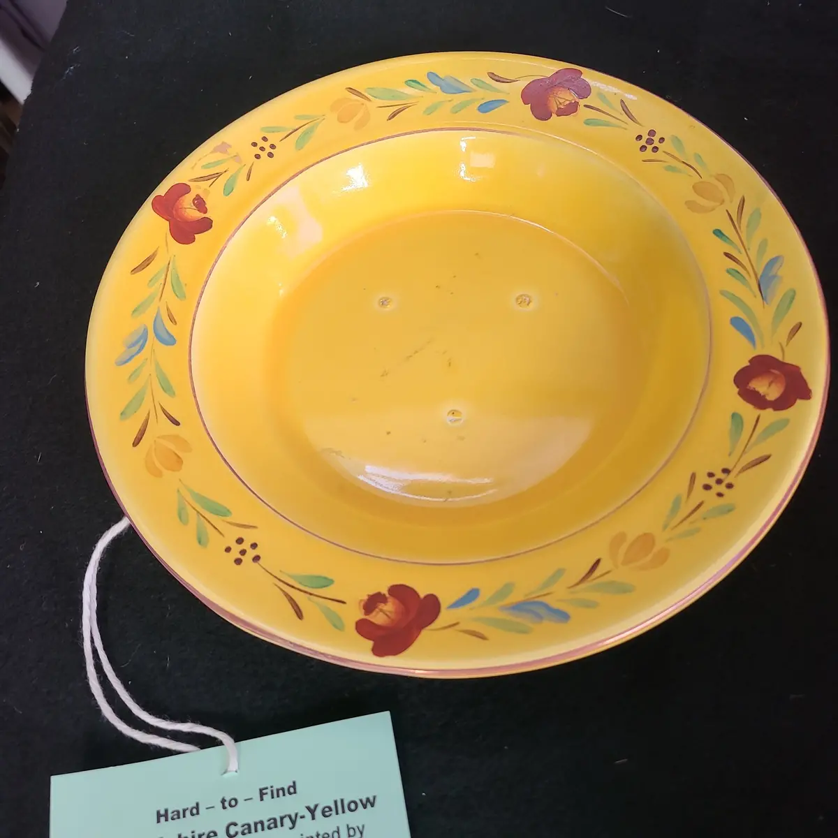 Canary Yellow Staffordshire 9 3/4" Bowl With Imperfections 1