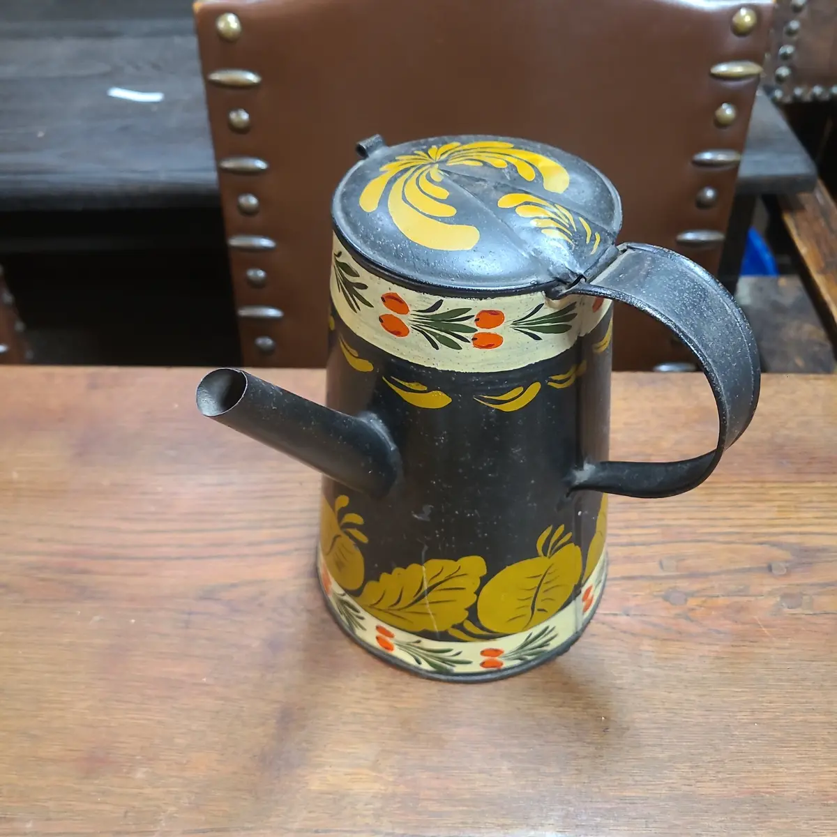 Tole Painted Coffee Pot 1