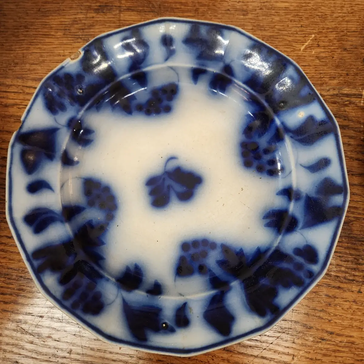 As Found English Early 19Th Century Flow Blue Plate 1