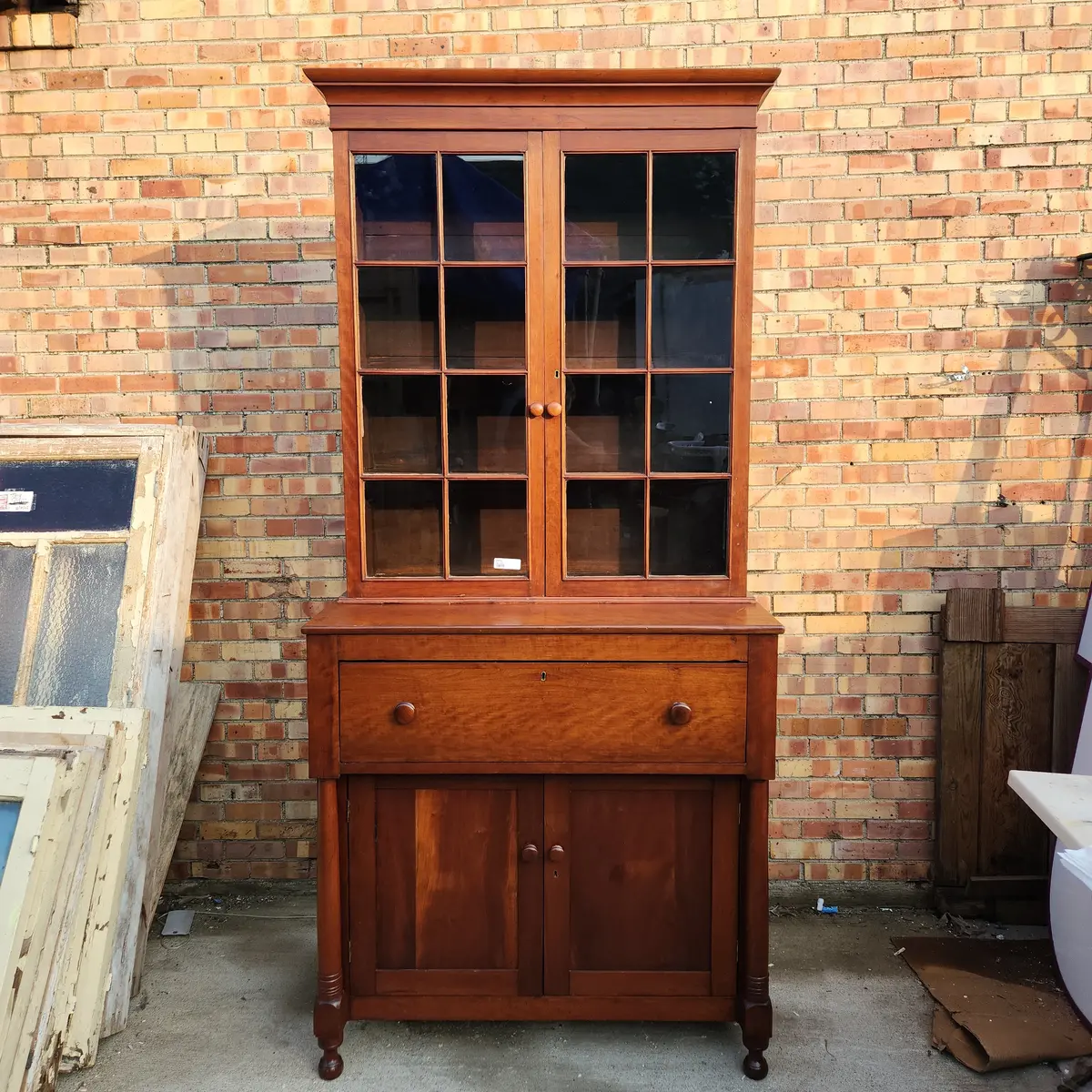 Country American Cherry Step Back American Cupboard 1