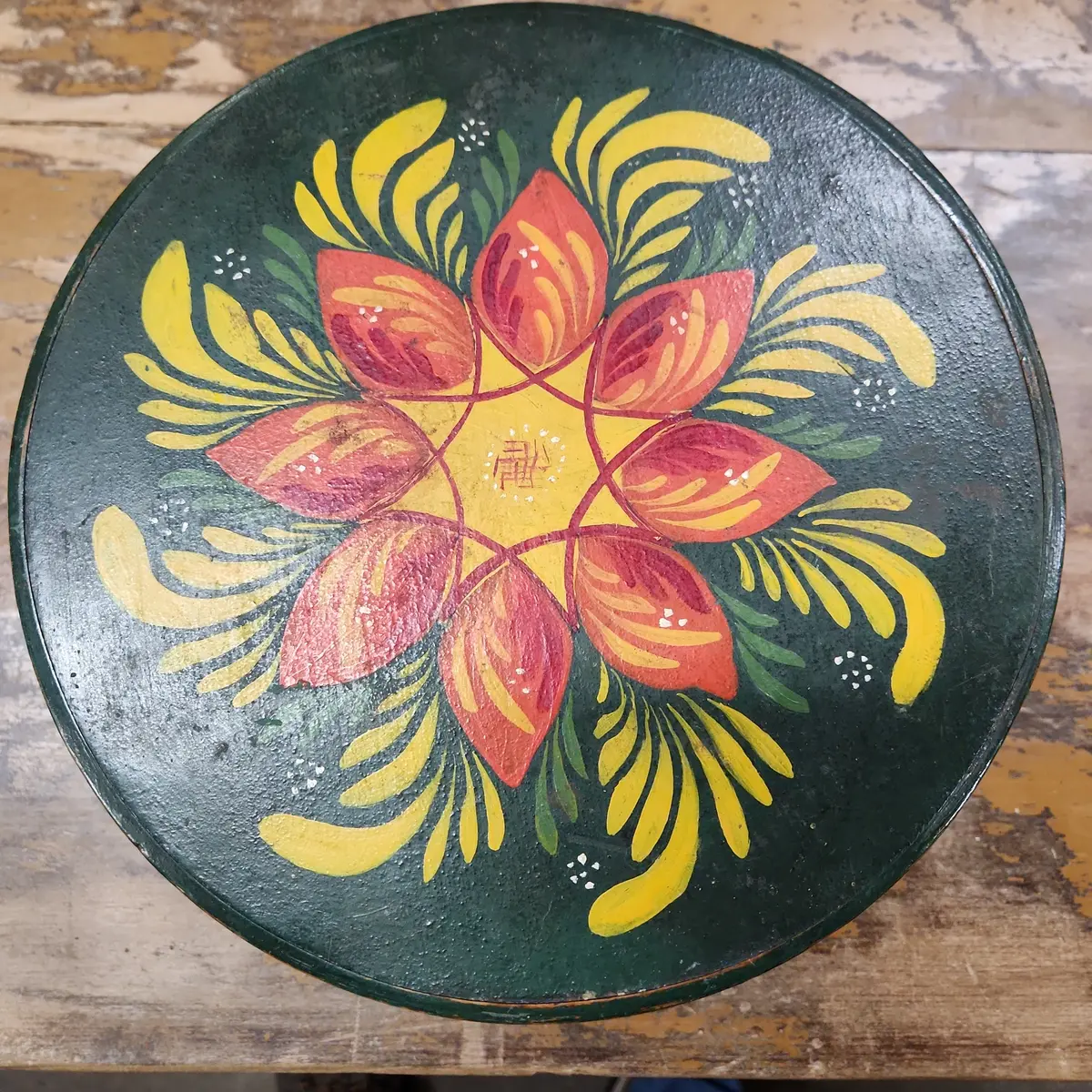 Handpainted Antique Firkin 1