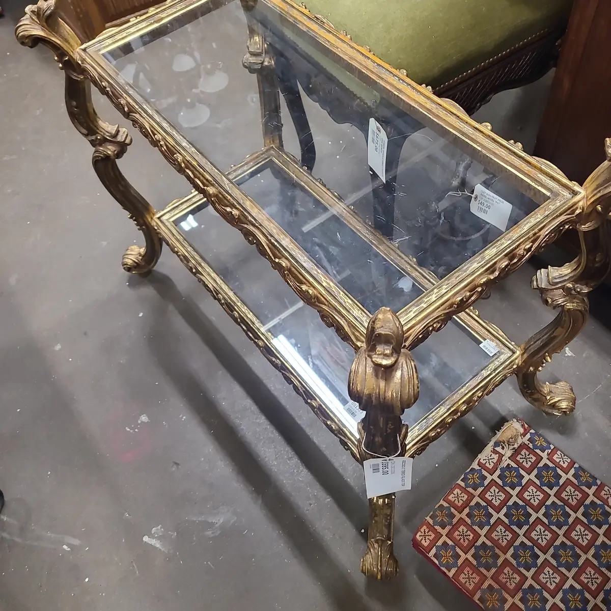 Rococo 2 Tiered Glass Top 1