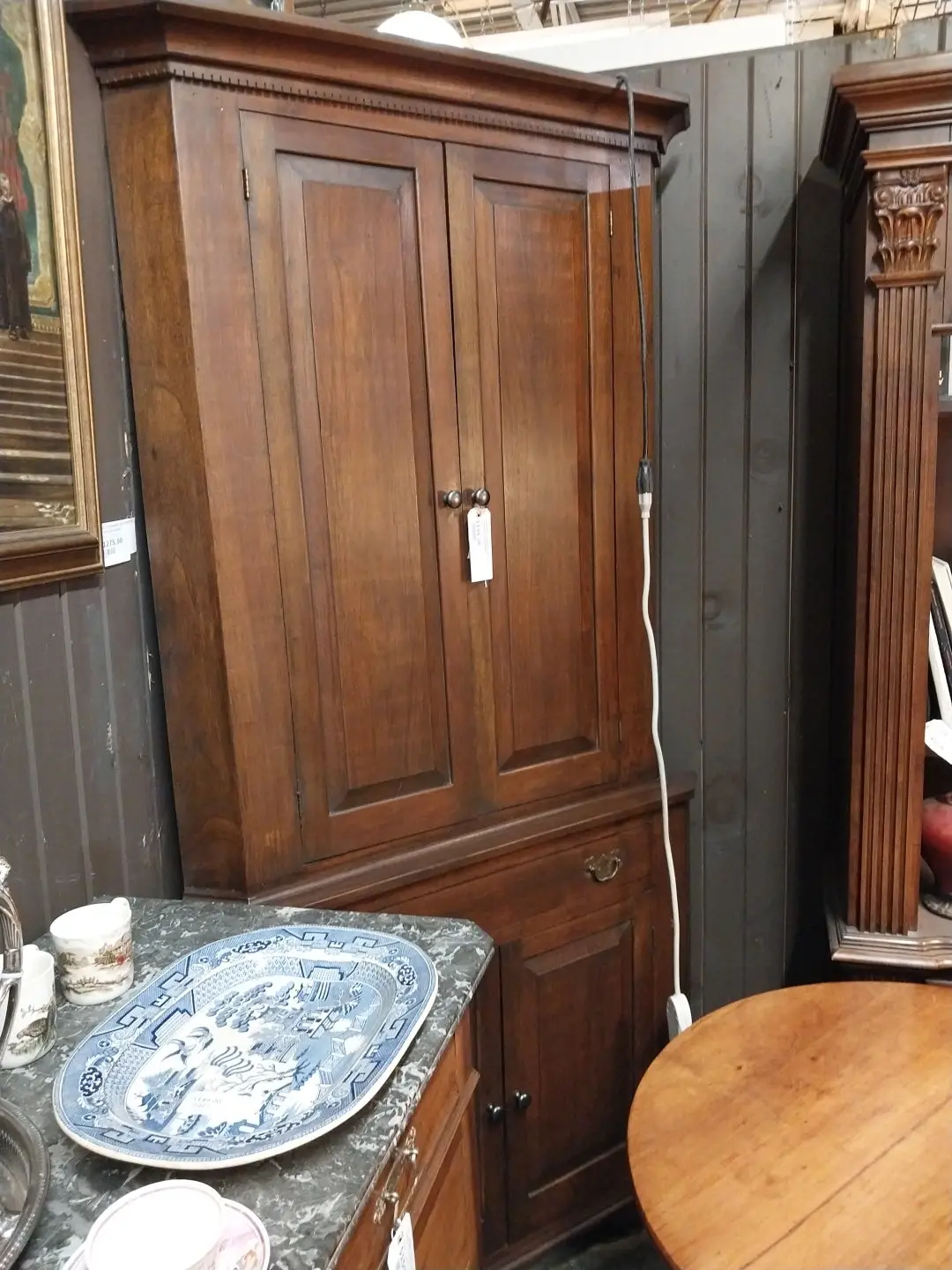 Painted Federal Style Corner Cupboard 1