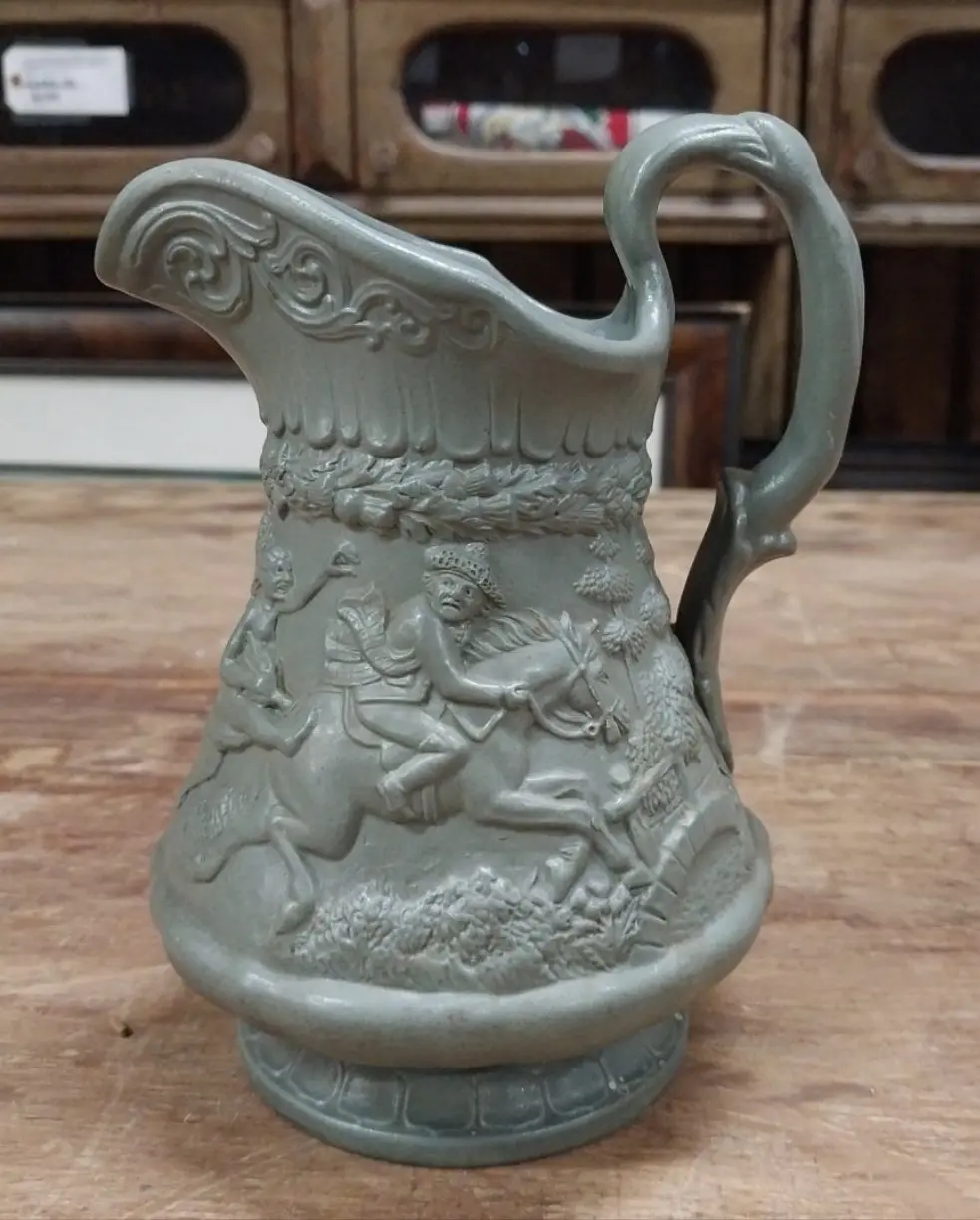 Green Pitcher With Relief 1