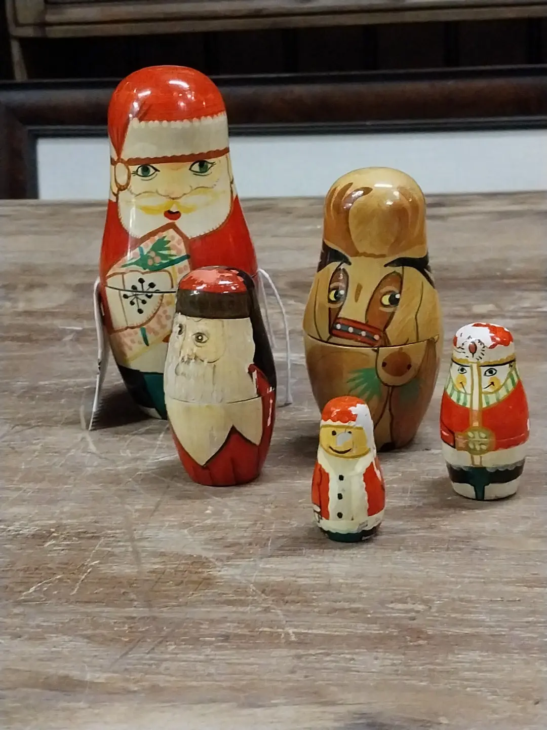 Russian Wood Nested Santa 1