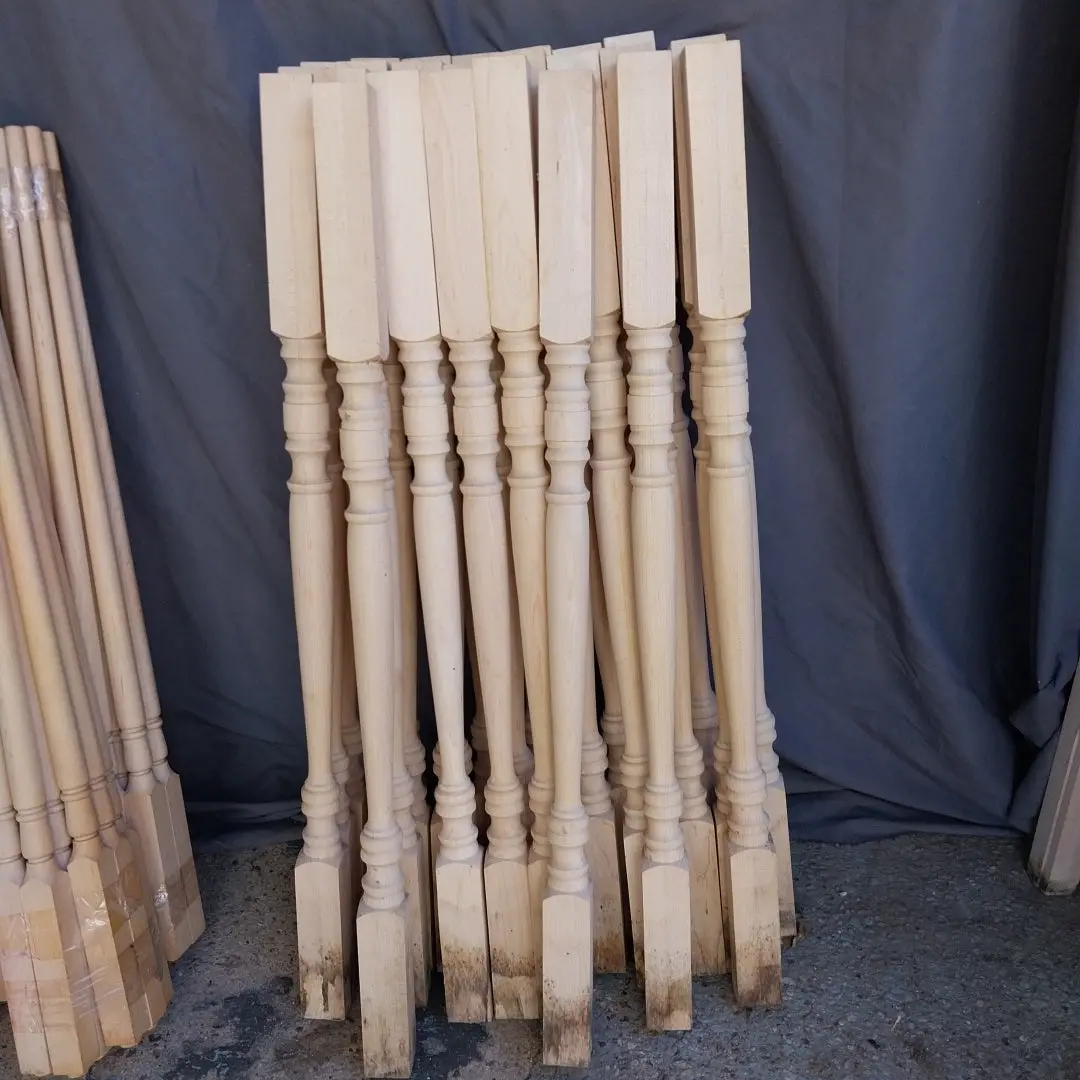 Set Of 25 Turned Maple Ballisters 1