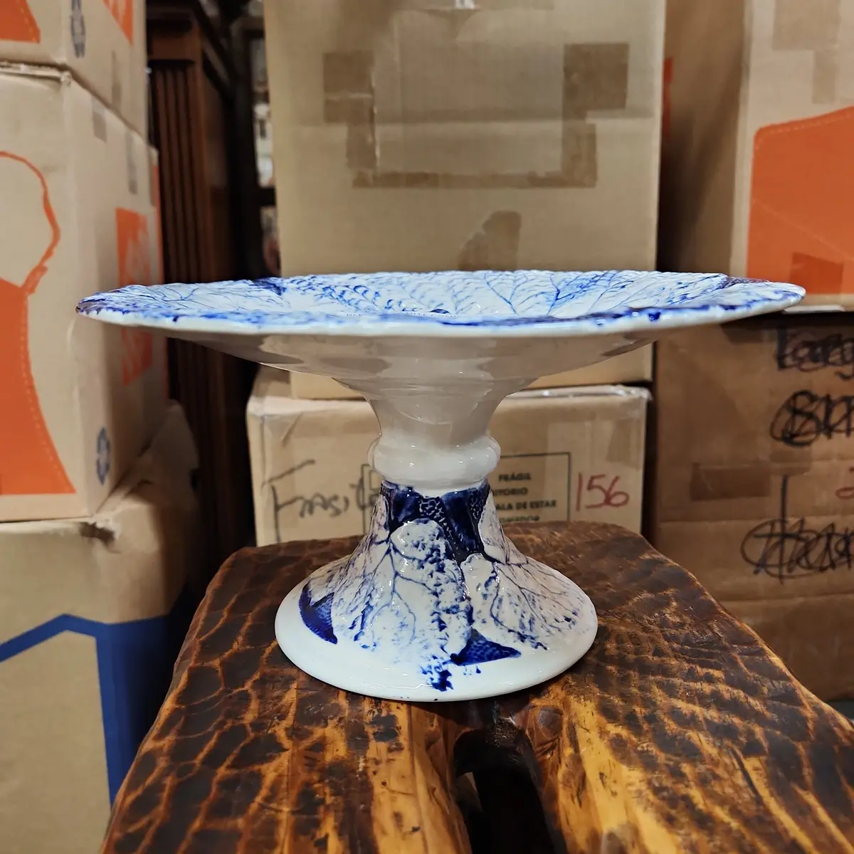 Blue And White Porcelain Compote 1