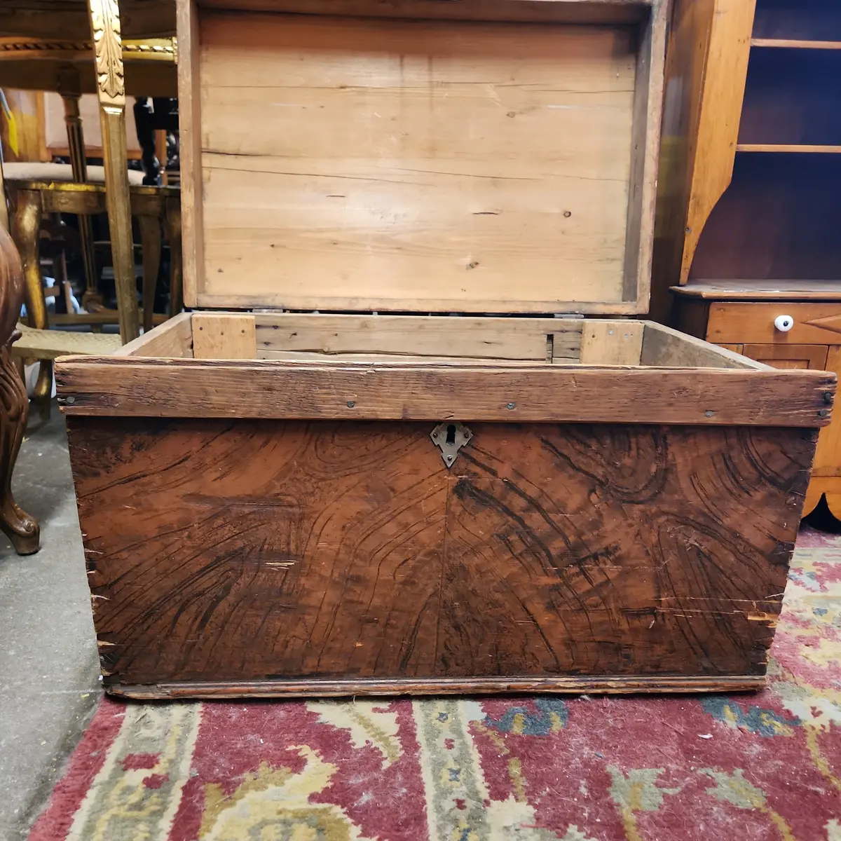 Grain Painted Dovetailed Trunk 1