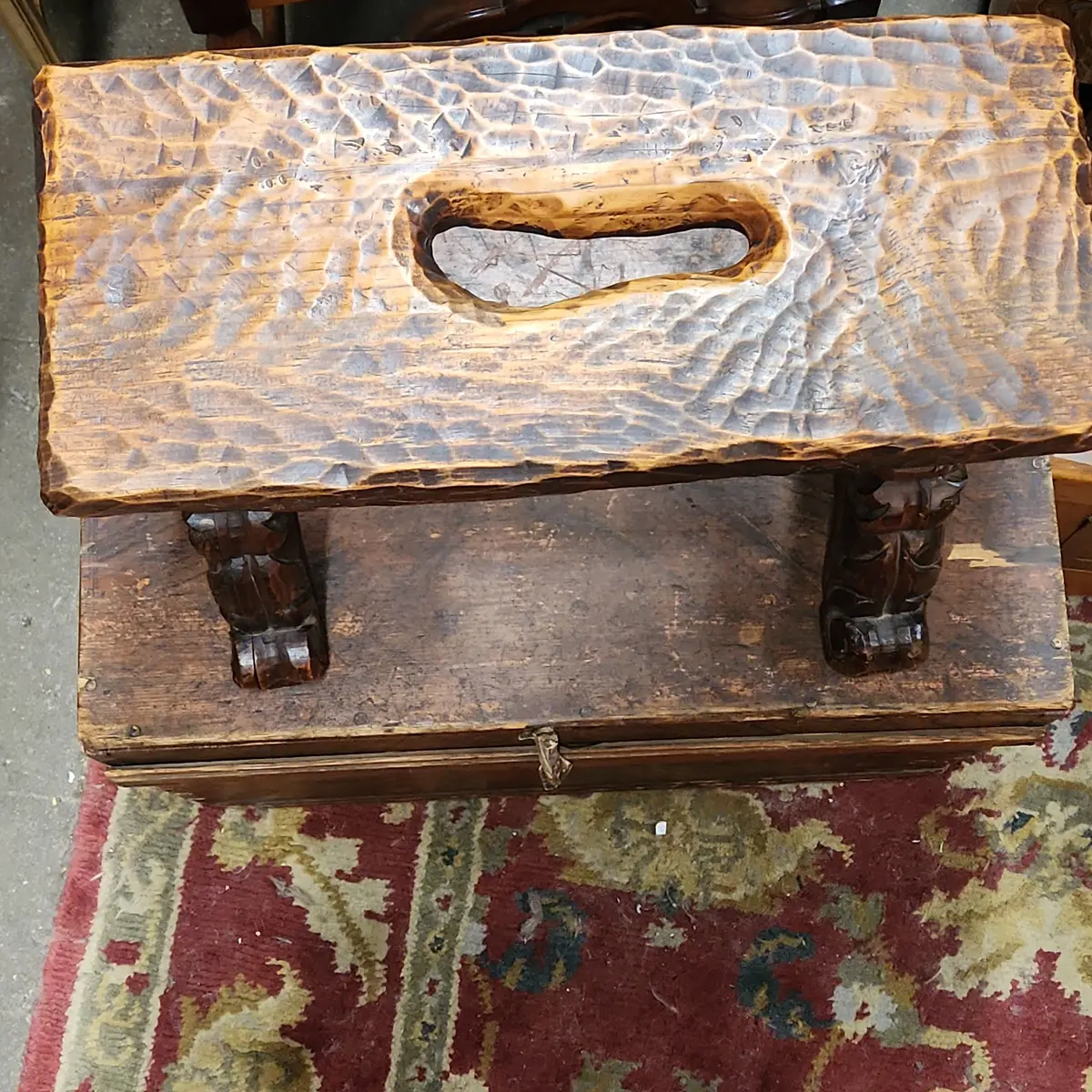 Small Rustic Bench With Cut Out 1