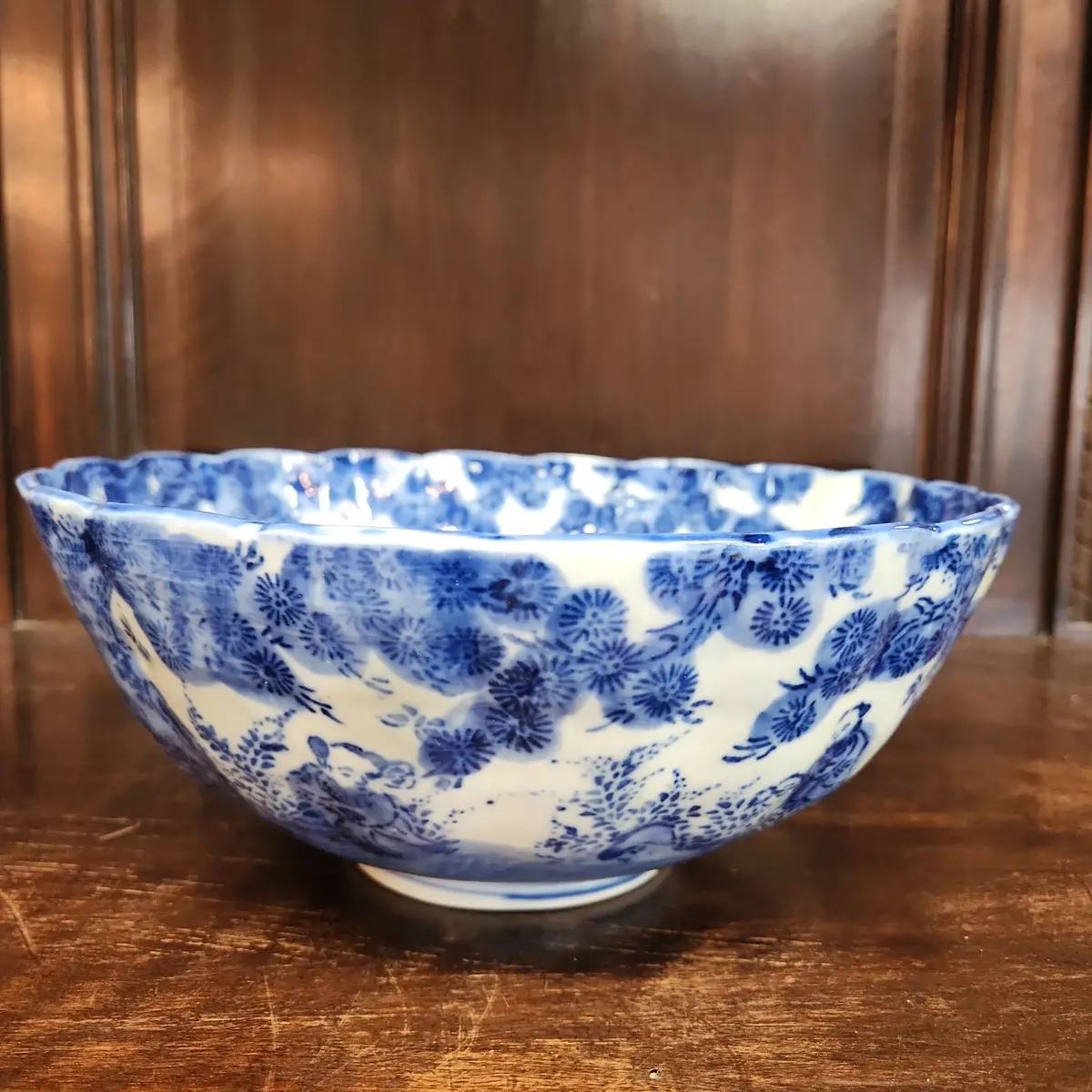 Large Chinese Blue And White Bowl 1