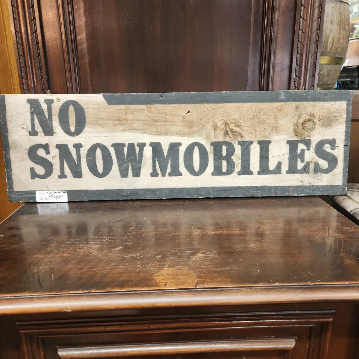 No Snow Mobiles Sign 1