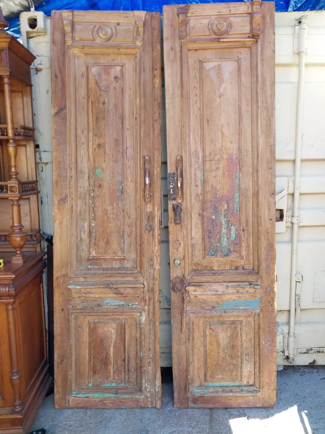 Pair Of Large Pyramid Panel Doors 1
