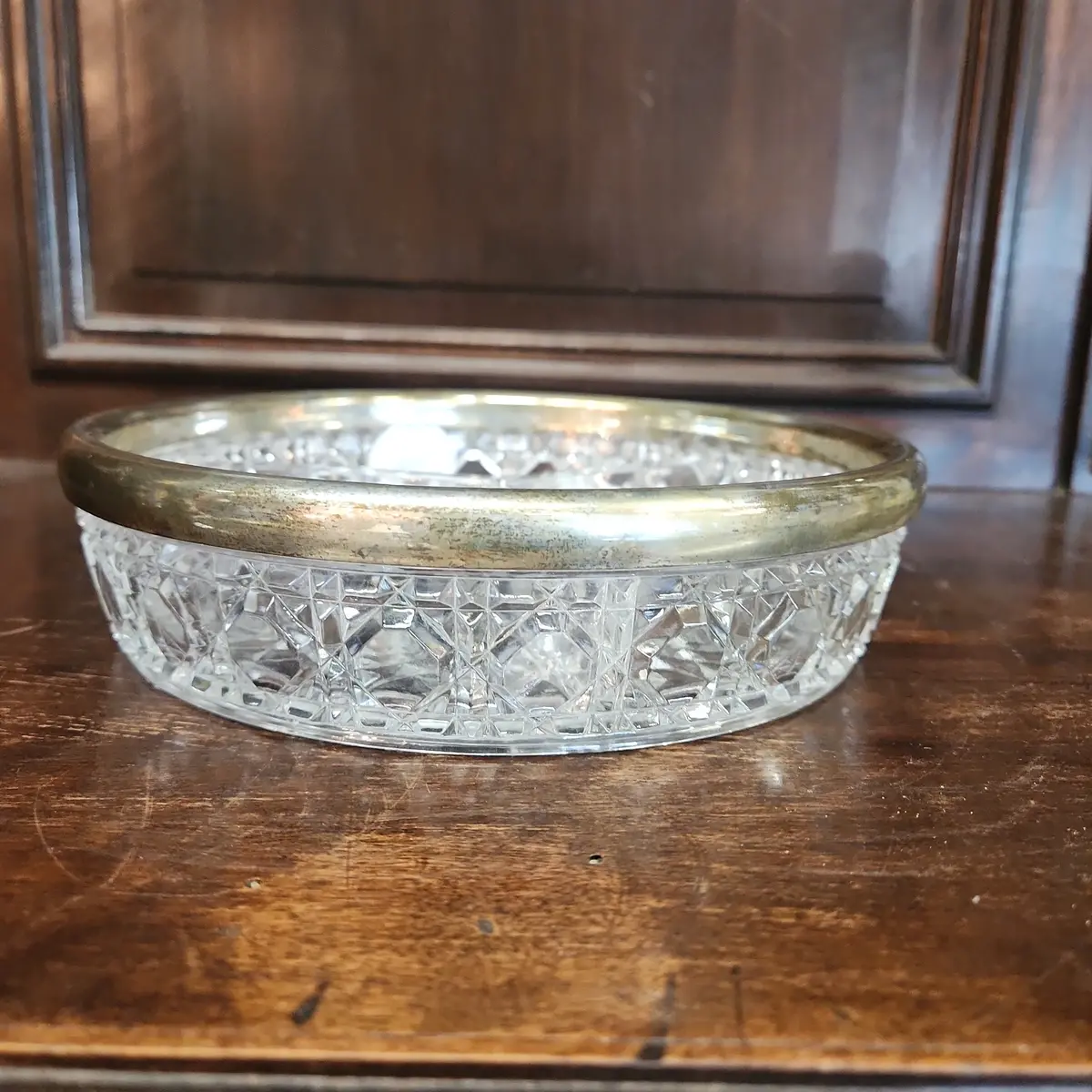German Load Crystal Bowl With Silver 1