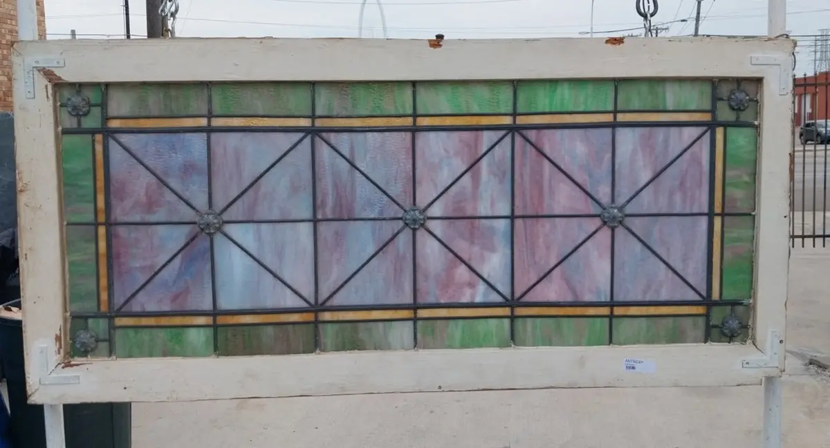 Large Stained Slag Glass Window 1