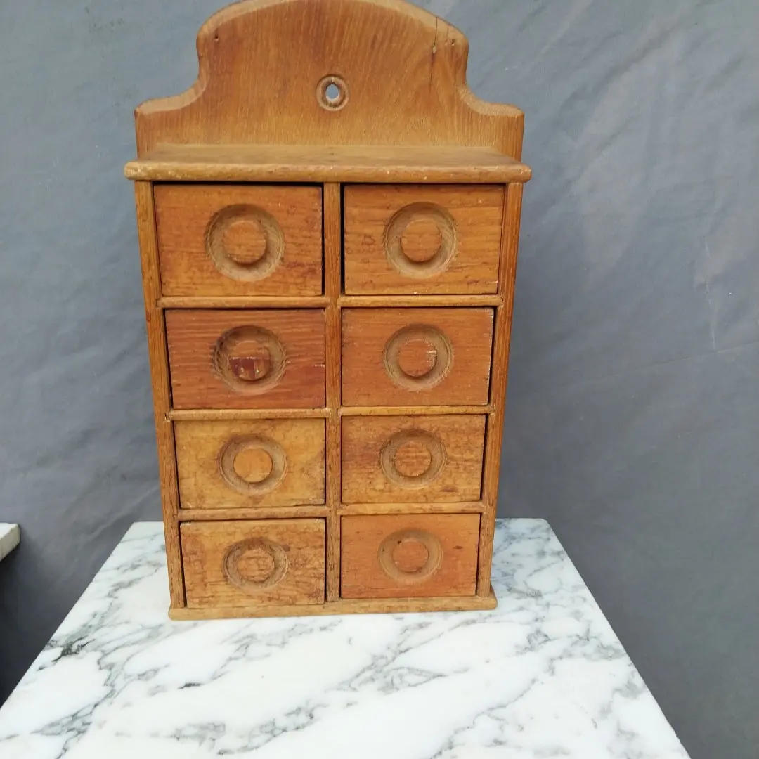 American Prmitive Pine Wall Spice Cabinet 1