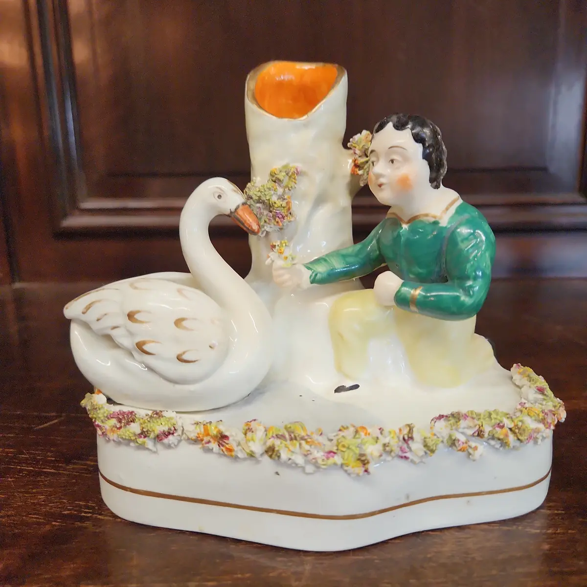 Staffordshire Swan And Boy 1