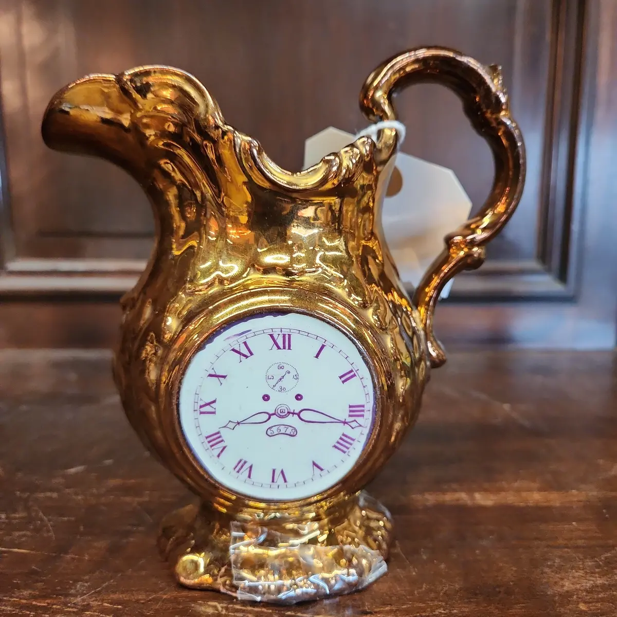 Asian Motif Luster Pitcher W/Clock 1
