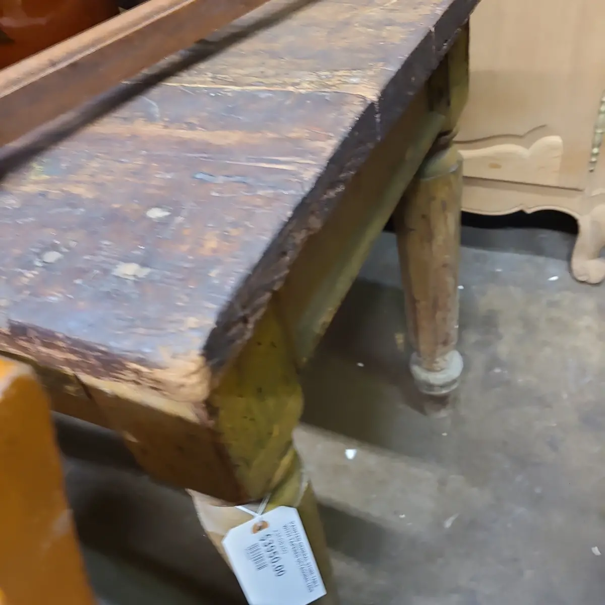 Painted General Store Table With Tapered Octagonal Legs 1