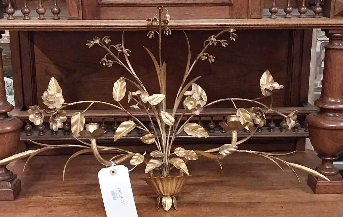 Gilt Iron Wall Candle Holder 1