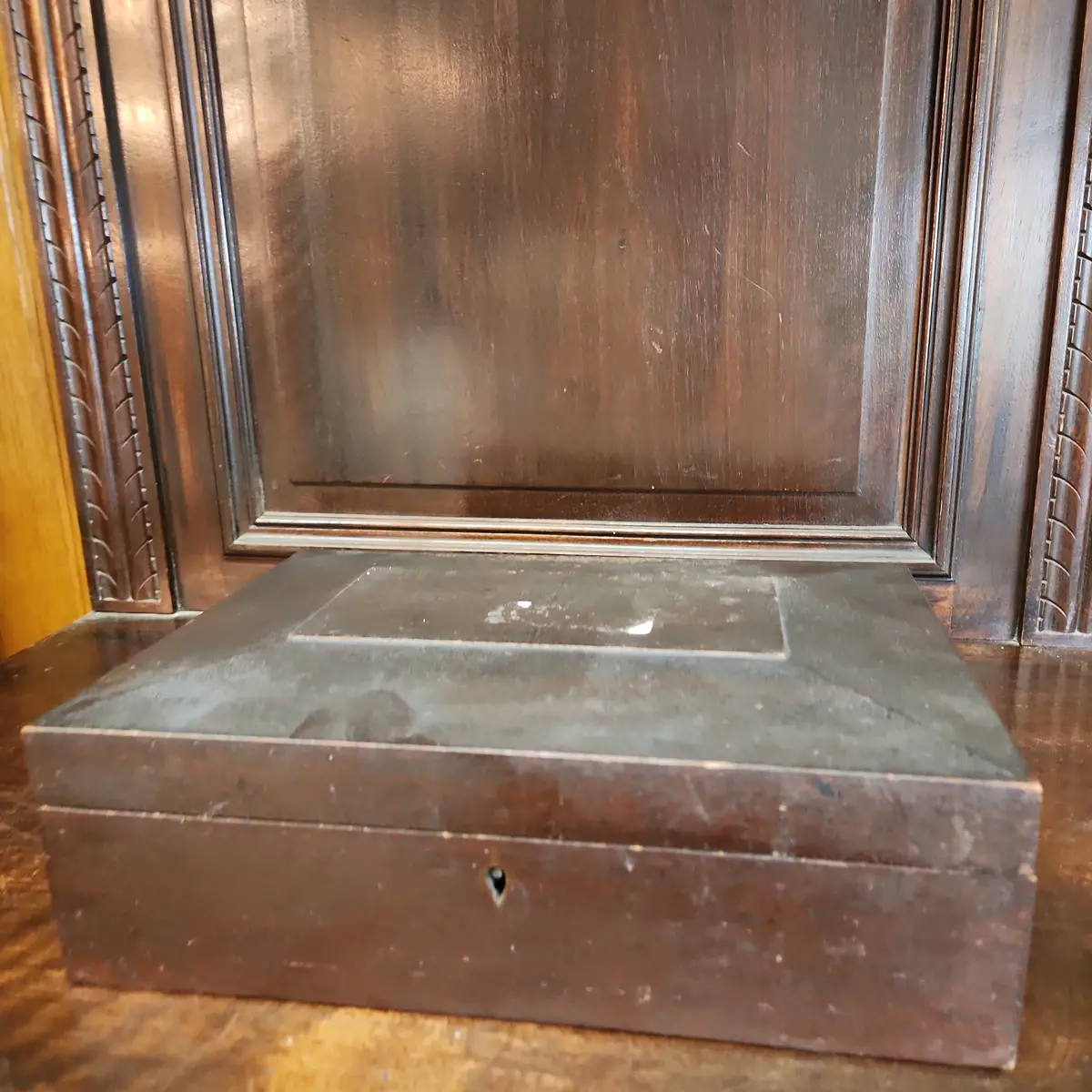 Domed Dark Pine Box 1
