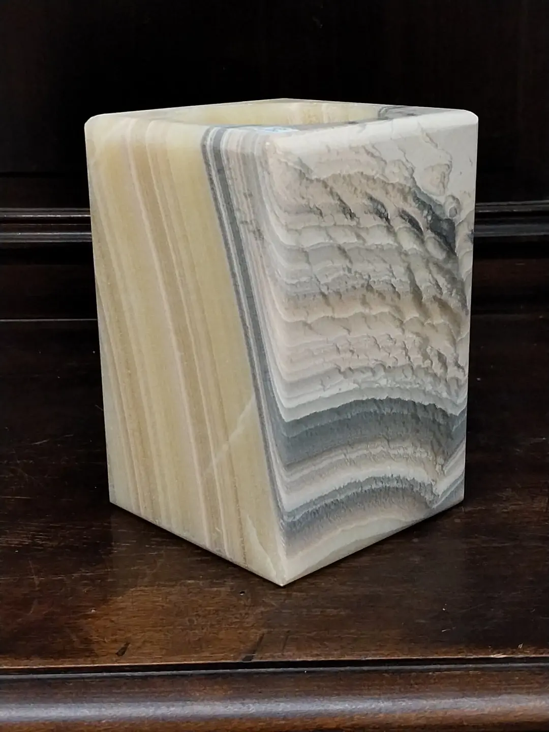 Alabaster Votive Candle Cover 1