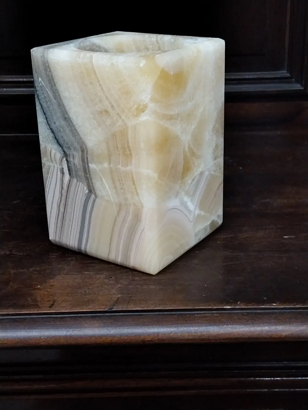 Alabaster Votive Candle Cover 1