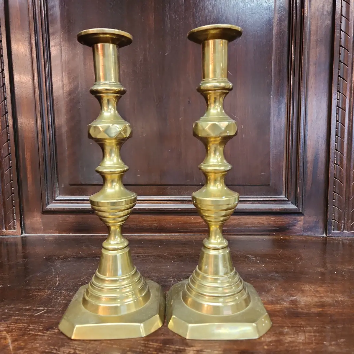 Single Early Brass Candlestick 1