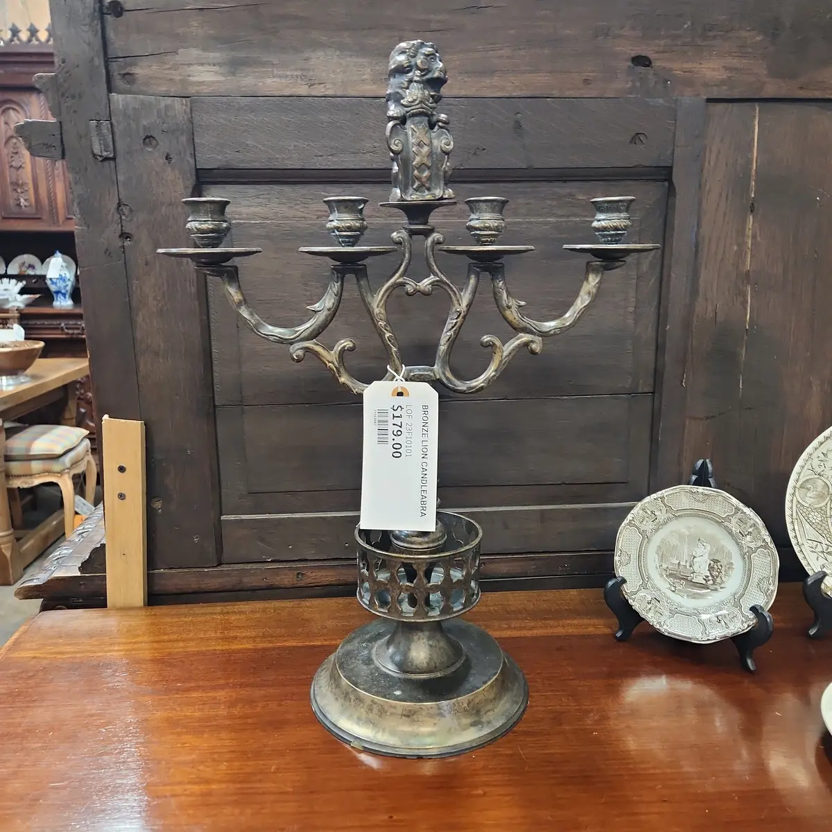 Bronze Lion Candleabra 1