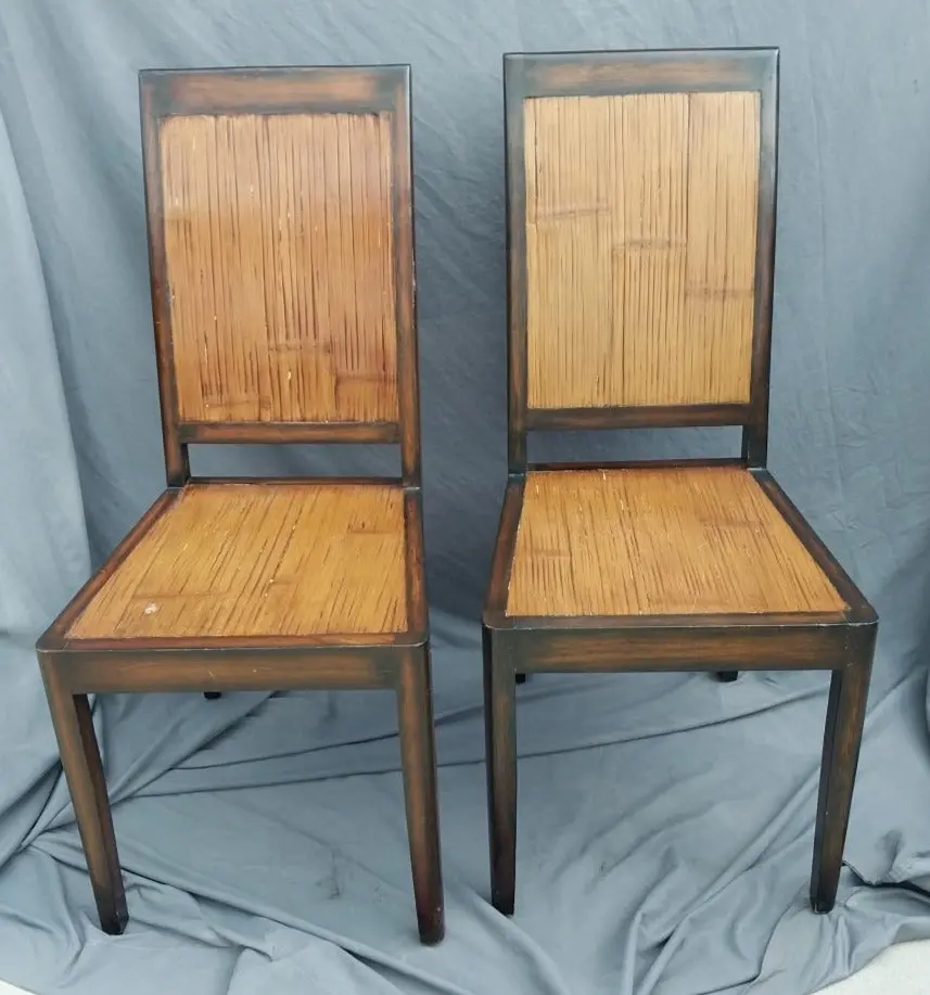 Pair Of Bamboo Side Chairs 1