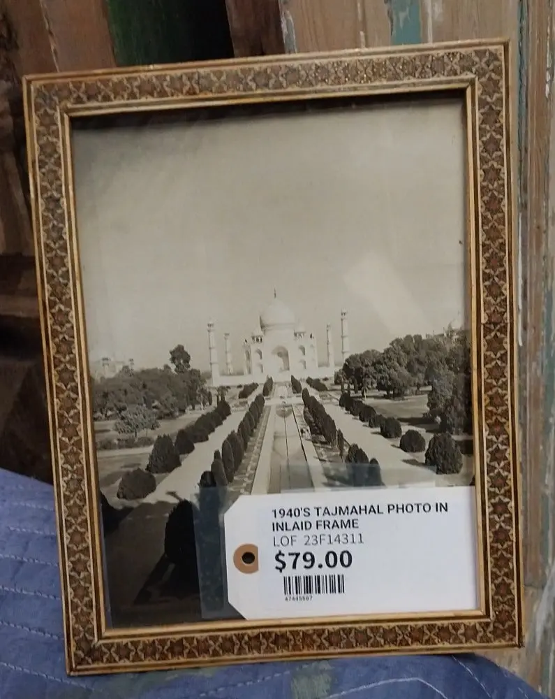 1940'S Tajmahal Photo In Inlaid Frame 1