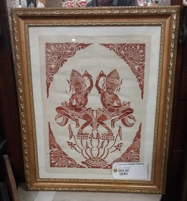 Thai Gold Framed Rubbing 1