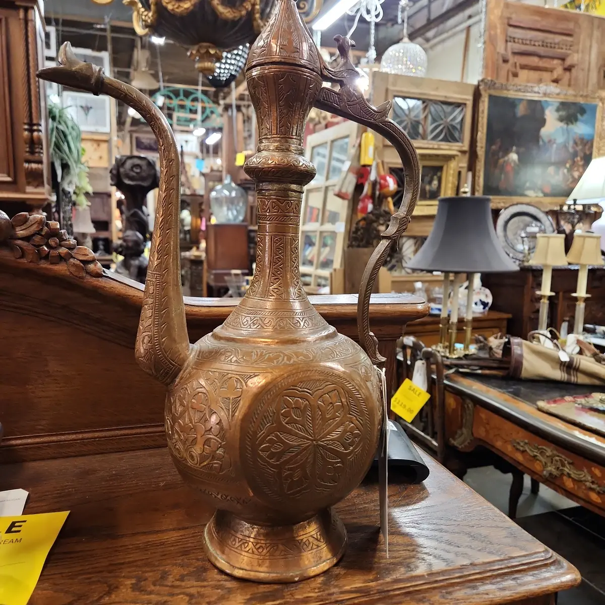 Elaborate Hand Made Copper Ewer 1