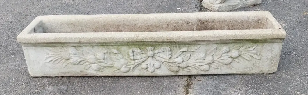 Small Rectangular Concrete Planter 1