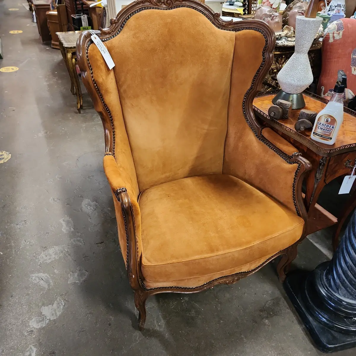 Louis Xv Bergere With Orange Suede 1