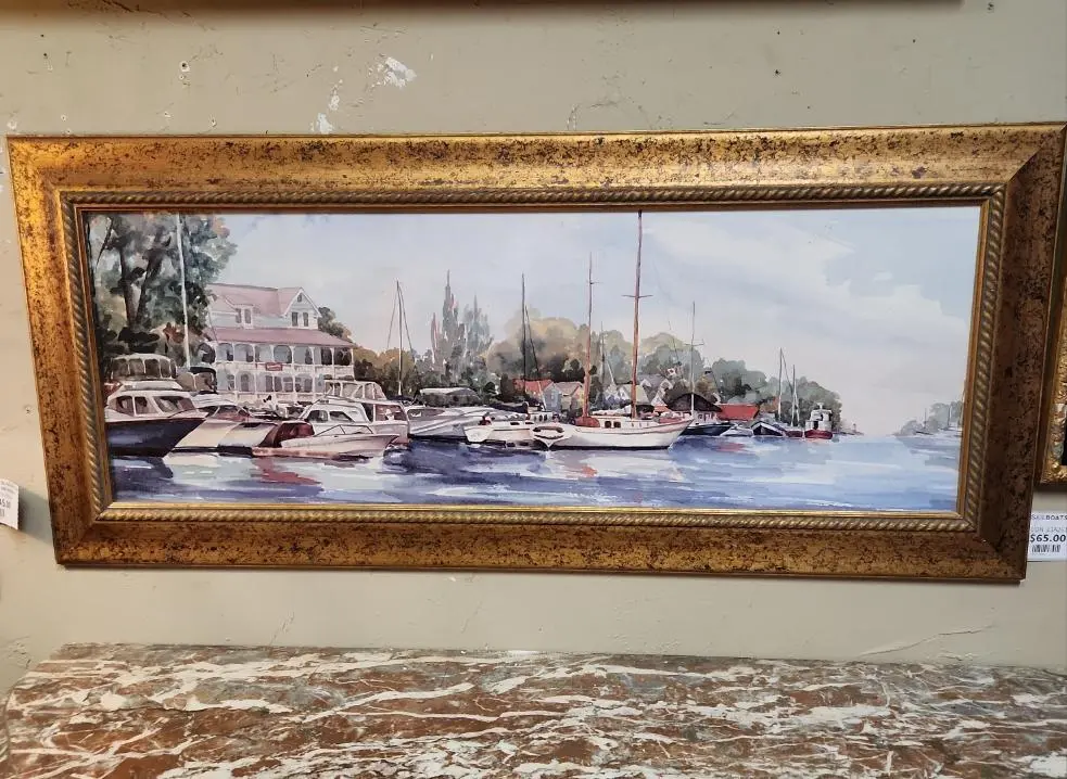 Sailboats Framed Giclee 1
