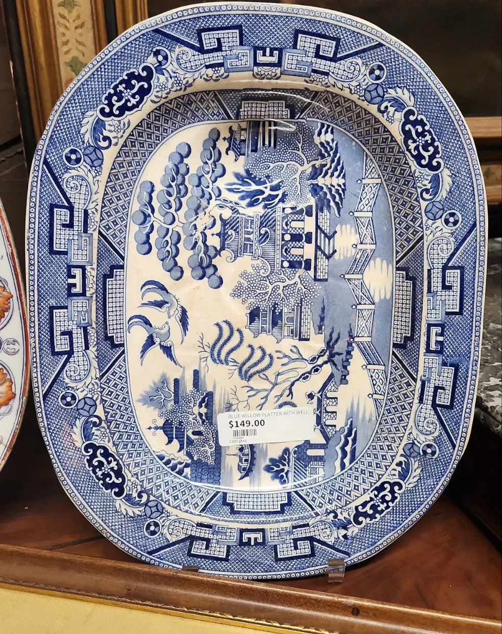 Blue Willow Platter With Well 1