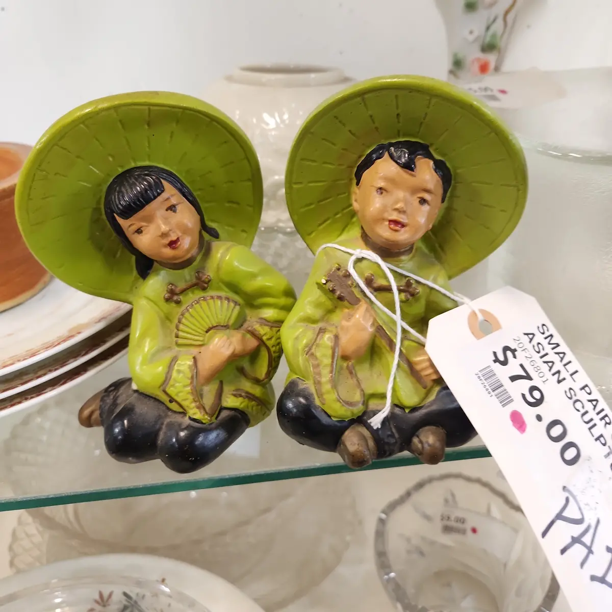 Small Pair Of Plaster Asian Sculptures 1