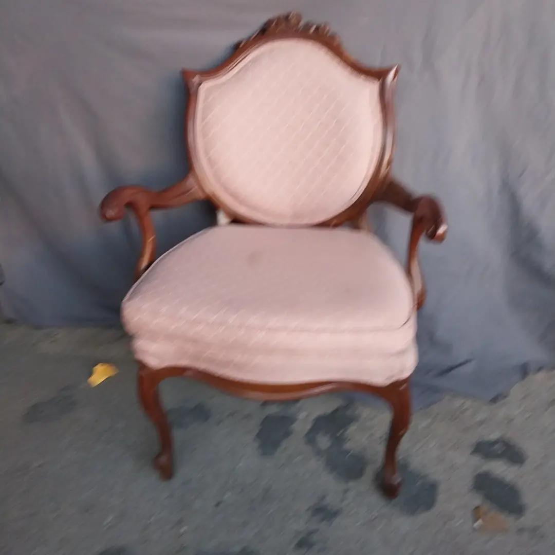 Mahogany Shield Back Arm Chair With Carved Roses And Pink Upholstery 1