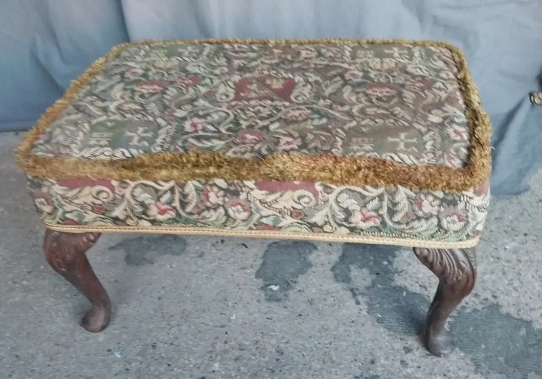 Tapestry Covered Foot Stool 1